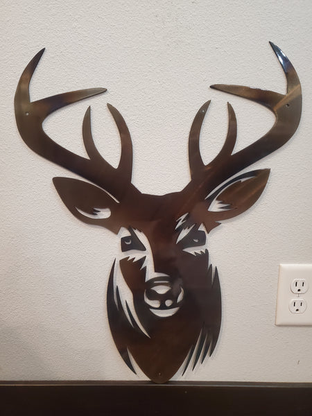 Deer Head Sign, Deer Antler Décor, Deer Hunter Gift, Deer Camp Sign, Deer Metal Sign, Fathers Day Gift, Christmas Gift For Him