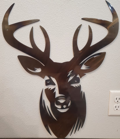 Deer Head Sign, Deer Antler Décor, Deer Hunter Gift, Deer Camp Sign, Deer Metal Sign, Fathers Day Gift, Christmas Gift For Him