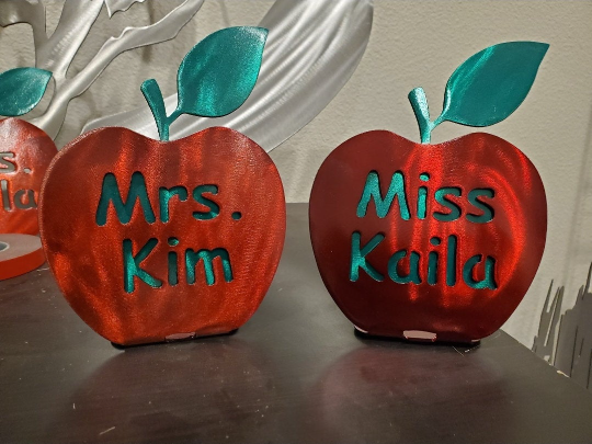 Teachers Gift, Apple Metal Desk Décor