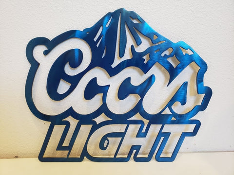 Coors Light Blue Metal Sign