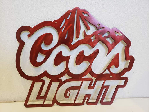 Coors Light Red Metal Sign