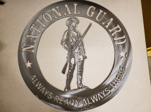 National Guard Minute Man, Army National Guard Minute Man, Metal Wall Or Porch Décor, Military Retirement Gift, Steel Wall Décor