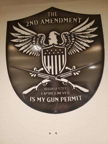 The 2nd Amendment Is My Gun Permit Metal Sign, 2nd Amendment, Wall Décor, Metal Wall Décor, Second Amendment Gifts, Military Gift