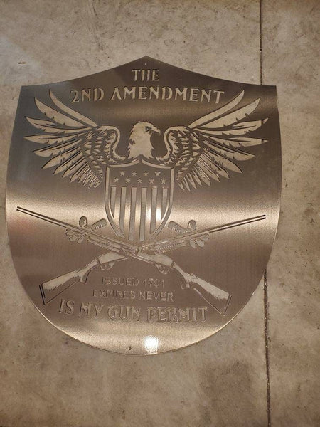 The 2nd Amendment Is My Gun Permit Metal Sign, 2nd Amendment, Wall Décor, Metal Wall Décor, Second Amendment Gifts, Military Gift